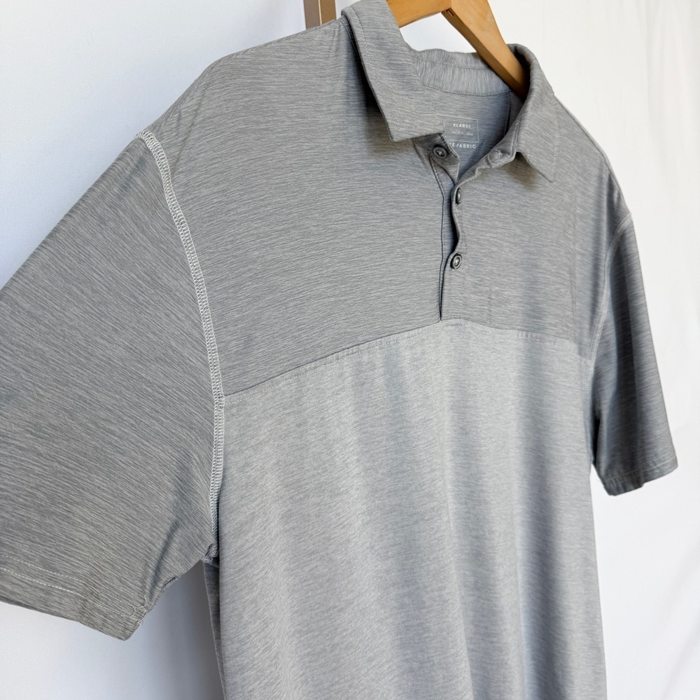 BKE Polo Shirt Mens XL Gray Colorblock Heathered Short Sleeve Golf Stretch - Picture 5 of 11